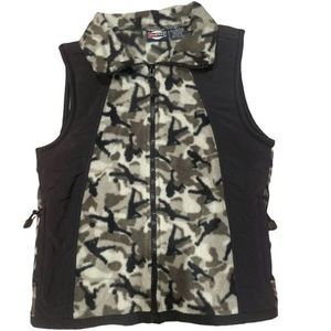 Sportrax Camo Panel Black Fleece Puffer Vest